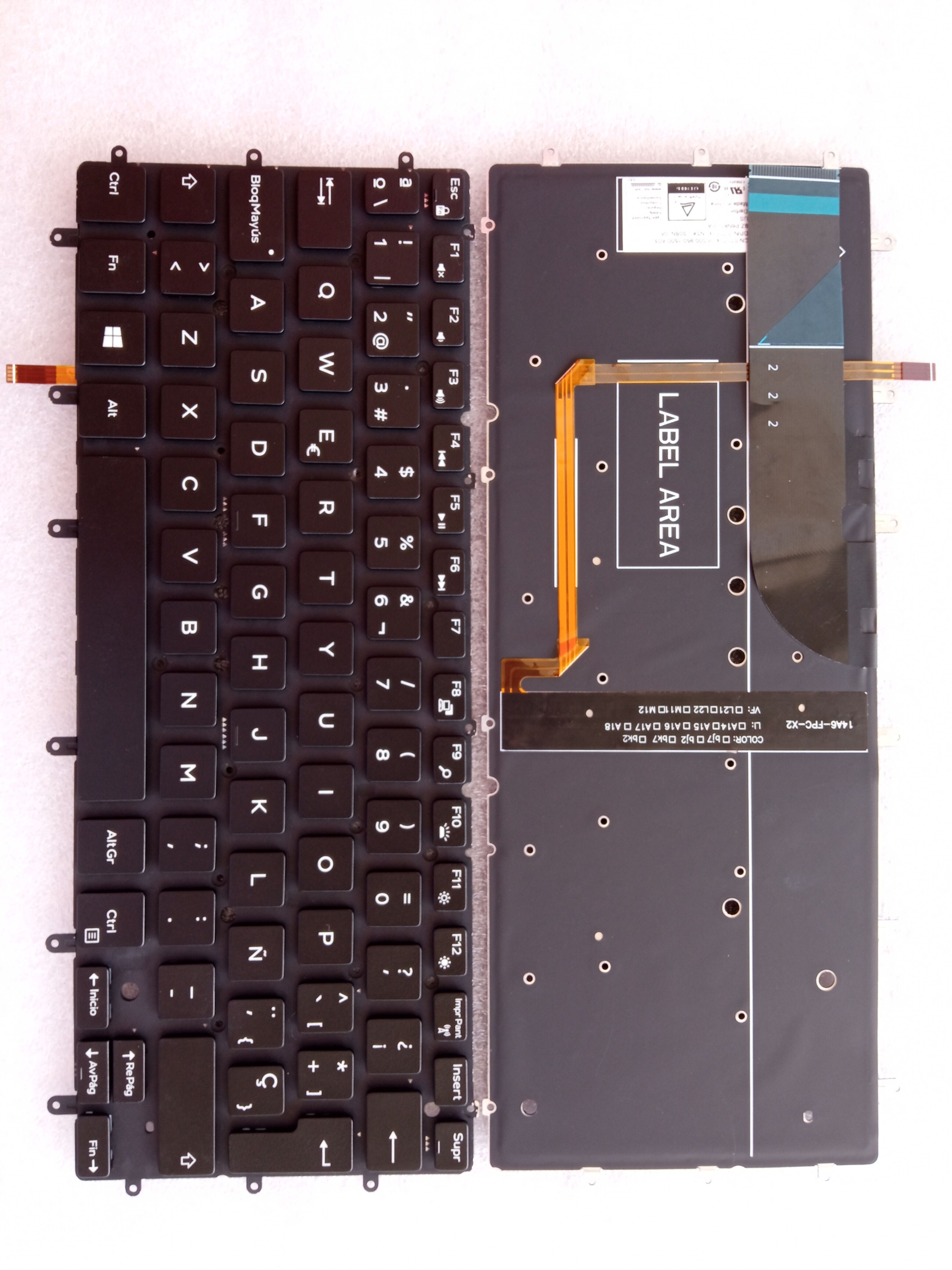 Picture of Laptop Spanish keyboard forNew Replacement Laptop Keyboard For DELL 9343/XPS13 7348/7347/7547/7548/9350/9360 BLACK Backlit Sp Layout